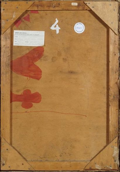 Alfred Courmes (1898-1993) Nature morte avec collage de tissu, 1921
Huile sur carton...