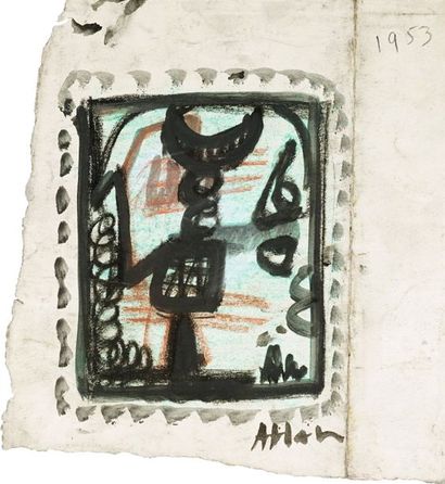 Jean-Michel Atlan (1913-1960) Sans Titre, 1953
Pastel 
Signé en bas à droite 
25...