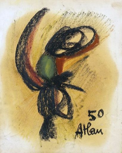 Jean-Michel Atlan (1913-1960) Sans titre, 1950
Pastel et technique mixte
Signé et...