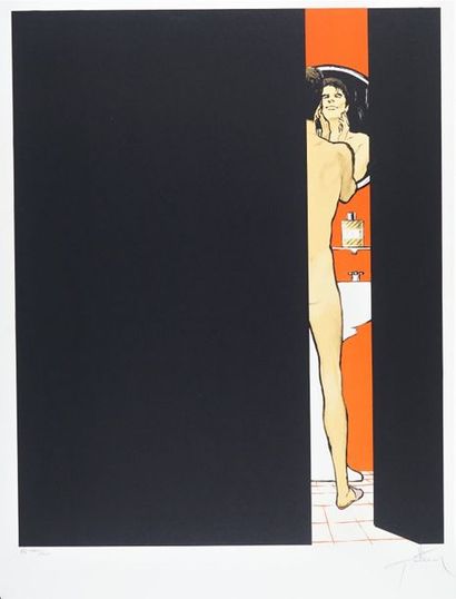 René GRUAU (1909-2004) DIOR - EAU SAUVAGE Lithographie sur papier Arches. Signée...