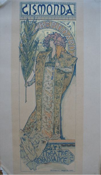 MUCHA Alphonse (1860-1939) 
GISMONDA.1896
Planche n°27 des Maîtres de l'Affiche -...