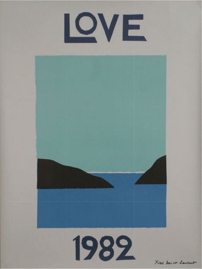 SAINT-LAURENT Yves (1936-2008) 
LOVE 1982
Sans mention d'imprimeur - 56 x 43,5 cm...