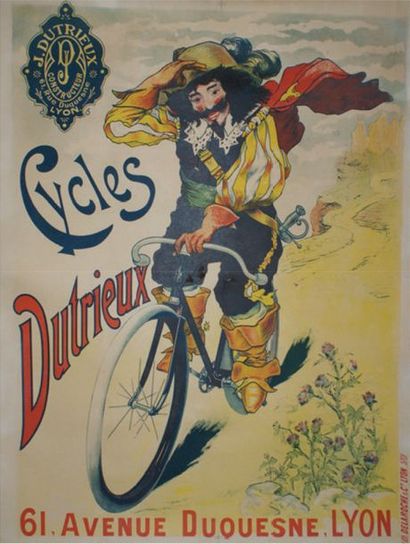 ANONYME CYCLES DUTRIEUX, LYON Litho. Delaroche, Lyon - 130 x 100 cm - Entoilée, bon...