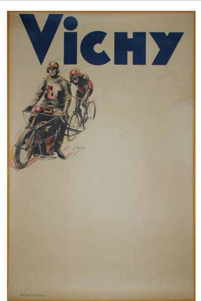 BILLS V VICHY (affiche passe-partout) 
Imp.Wallon-Vichy - 118 x 77 cm -Entoilée,...