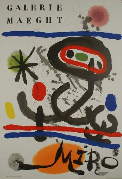 MIRO Joan (1893 - 1983) 
GALLERY MAEGHT Set of two posters
Imp.Maeght (copyright)...
