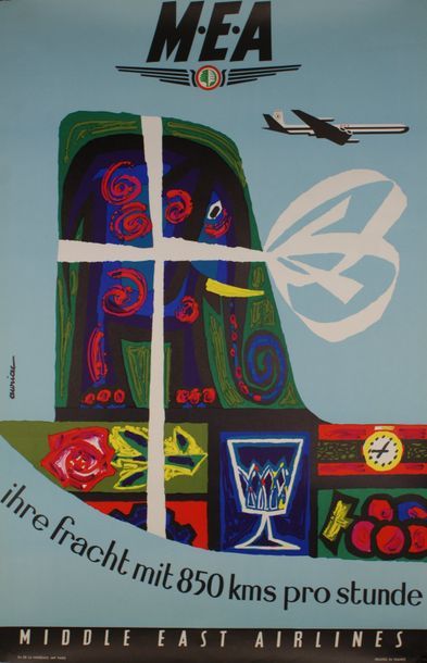 AURIAC Jacques (1922-2003) (2 affiches)
M.E.A.”Middle East Airlines”. AUSTRIA.& VOTRE...