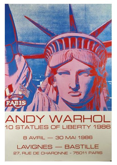 WARHOL Andy (1928 -1987) 10 STATUES OF LIBERTY - LAVIGNES - BASTILLE, PARIS. April-May...