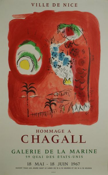 CHAGALL Marc (1887-1985) 
Ensemble de 3 affiches.
Mourlot Imp et Mourlot copyright...
