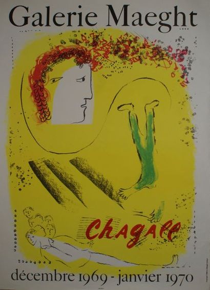 CHAGALL Marc (1887-1985) 
Ensemble de trois affiches.
Mourlot Imp et Mourlot copyright...