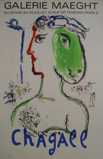 CHAGALL Marc (1887-1985) 
Ensemble de trois affiches.
Mourlot Imp et Mourlot copyright...