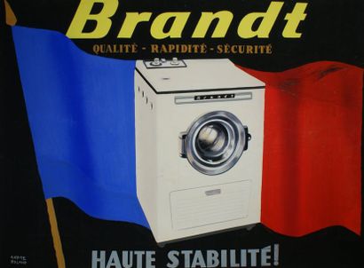 ROLAND André BRANDT.”HAUTE STABILITÉ” Maquette - 154 x 118 cm - Entoilée, bon état...