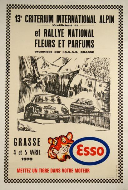ANONYME 13e CRITERIUM ALPIN & RALLYE FLEURS et PARFUMS.”ESSO”. Grasse, 1970 Lalande-Courbet,...