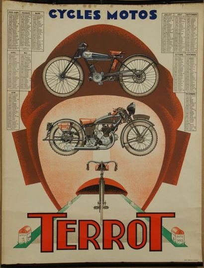 ANONYME CYCLES-MOTOS TERROT.1934 & LE PETIT JOURNAL. 1896 Deux Calendriers - Imp.Gérin,...