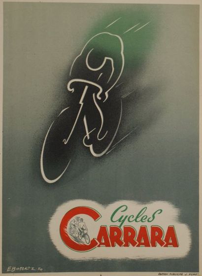 BORAOZ.E CYCLES CARRARA Edition-Publicité J.Foret - 40 x 30 cm -Entoilée, bon ét...