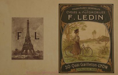 DIVERS (3) F.LEDIN. “CATALOGUE 1908” - A TRAVERS PARIS.”LES REINES DU VÉLO” et LES...