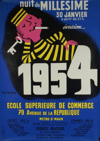 DESALEUX Jean ECOLE SUPERIEURE DE COMMERCE”NUIT DU MILLESIME”. 1954 Etablissements...