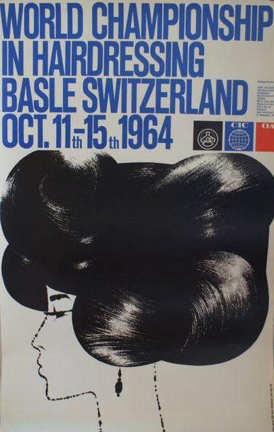 DIVERS (4 Affiches) FASCHING in MÜNCHEN (1964 et 1977) - CHAMPIONSHIP IN HAIRDRESSING...