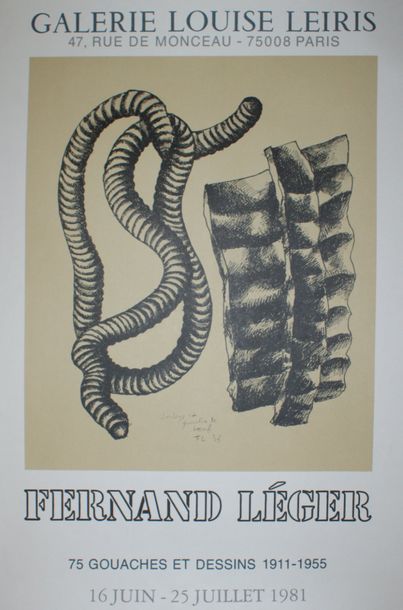 GALERIE LOUISE LEIRIS (2 affiches) LÉGER.(1981) & MASSON (1981) Imprimerie Draeger...