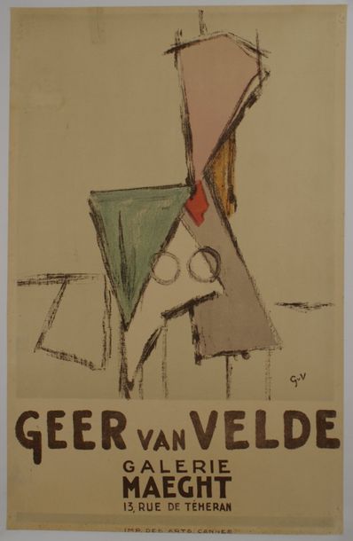 GALERIE MAEGHT GEER Van VELDE Imprimerie des Arts, Cannes - 61 x 40 cm - Entoilée,...