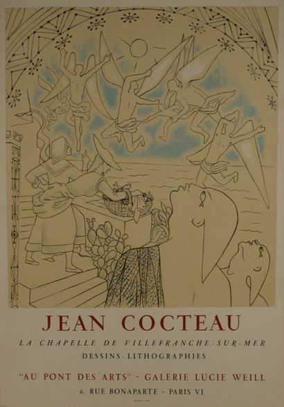 Jean COCTEAU et Ferdinand DESNOS (2 affiches) GALERIE LUCIE WEILL. 1957 et 1962 Imprimerie...