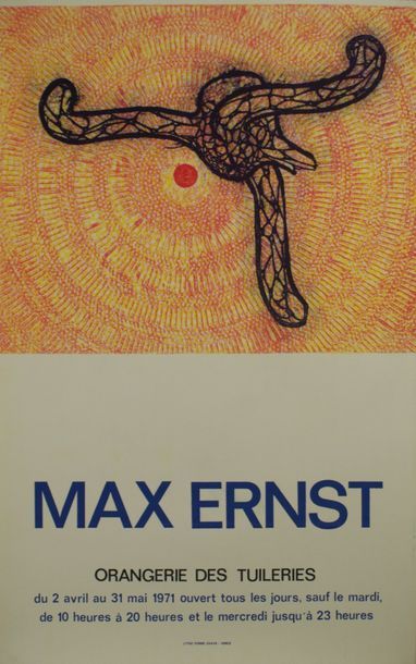 MAX ERNST (1891-1976) (2 affiches) ORANGERIE DES TUILERIES.1971 & ALPHONSE CHAVE.”Déchets...