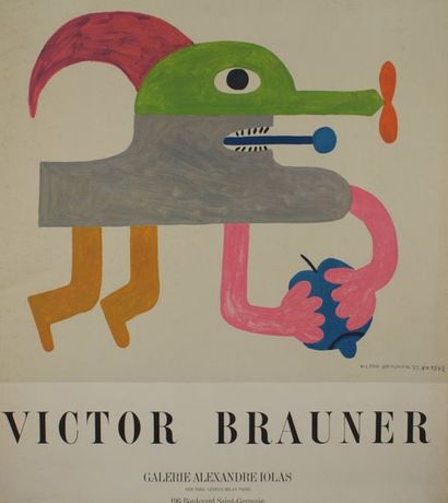 VICTOR BRAUNER (2 affiches) GALERIE ALEXANDRE IOLAS Printed in France by Delpire...