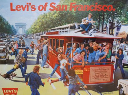 DIVERS (2 AFFICHETTES) LEVI’S of SAN FRANCISCO & DELLINGER JEAN’S 2 affichettes (offset)...