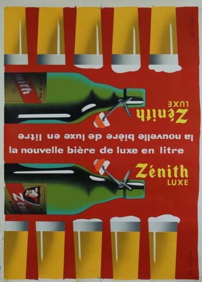 Divers (4 affichettes) BIÈRE ZENITH (Anonyme) - PRUNELLE DU VELAY (Igert) - VINS...