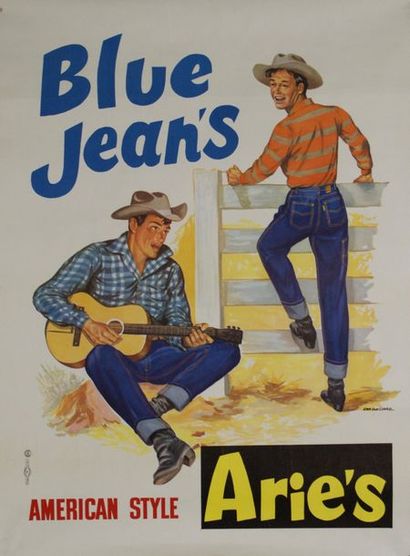 GAILLARD Emmanuel (5 affiches) ARIE’S BLUE JEAN’S.”AMERICAN STYLE”.Vers 1960 (4)...