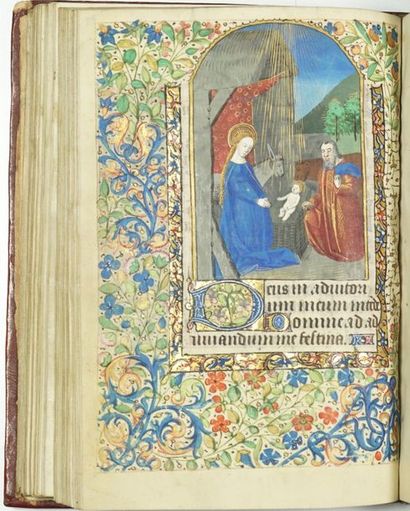 Livre d’heures (à l’usage de Paris) En latin et en français, manuscrit enluminé sur...