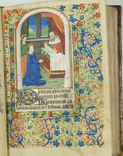 Livre d’heures (à l’usage de Paris) En latin et en français, manuscrit enluminé sur...