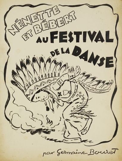GERMAINE BOURET Nénette et Bébert au festival de la danse, c. 1950. Maquette originale...