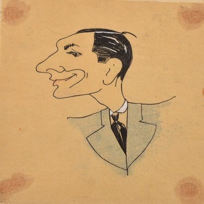 Marcel BOURET Ensemble de documents divers retraçant sa carrière de caricaturiste...