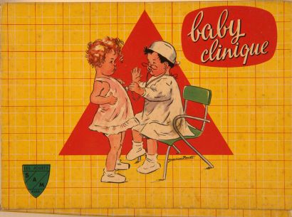 Germaine BOURET (d’après). Deux boîtes de jeux illustrées : Baby Clinique et Baby...