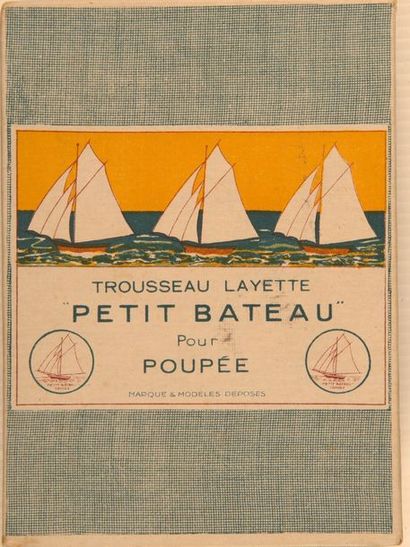 Germaine BOURET (d’après). Rare et belle boîte d’un trousseau Layette Petit Bateau...