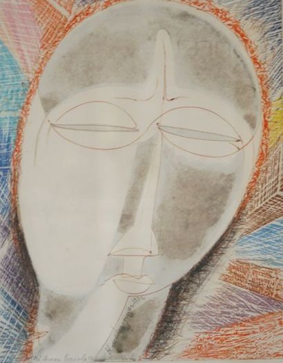 Henri de WAROQUIER (1881-1970) l'aurore boréale" Crayon gras, signé, titré et daté...