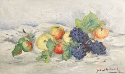 Gabriel Fournier (1893-1963) Nature-morte aux fruits. Huile sur toile signée en bas...