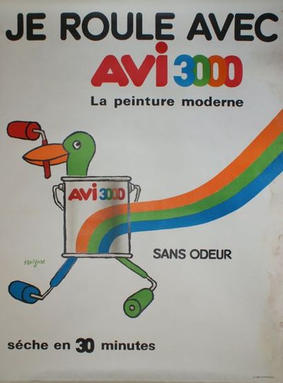 SAVIGNAC Raymond (1907 - 2002) JE ROULE AVEC AVI 3000.”LA PEINTURE MODERNE”. 1985...