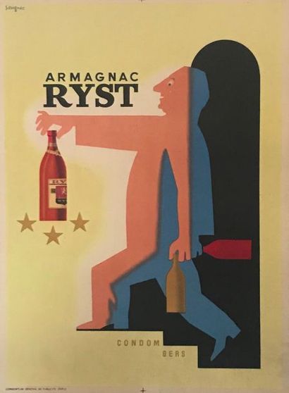 SAVIGNAC Raymond (1907-2002) ARMAGNAC RYST.1943 Consortium Général de publicité,...
