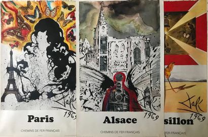 DALI Salvador (1904-1989) 6 affiches et affichettes) SNCF.ALSACE ALPES - ALSACE (2)-...