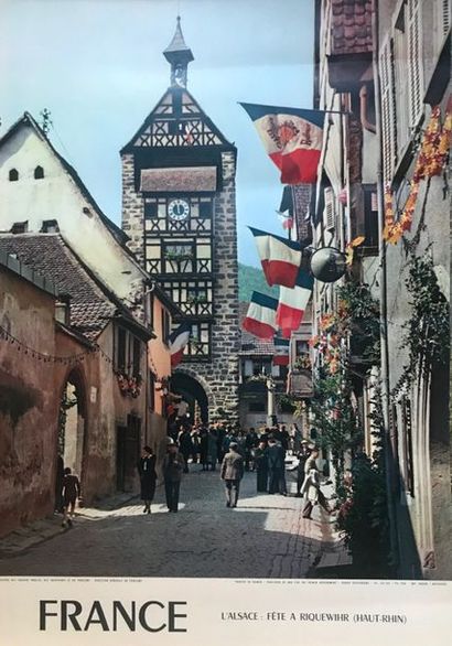KARQUEL & YAN (photos) (2 affichettes) FRANCE.LE VIGNOBLE D’ALSACE.”HUNAWIHR (Haut-Rhin)...