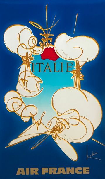 MATHIEU Georges (1921- 2012) (3 affiches) AIR FRANCE.GRANDE-BRETAGNE- ITALIE - URSS...