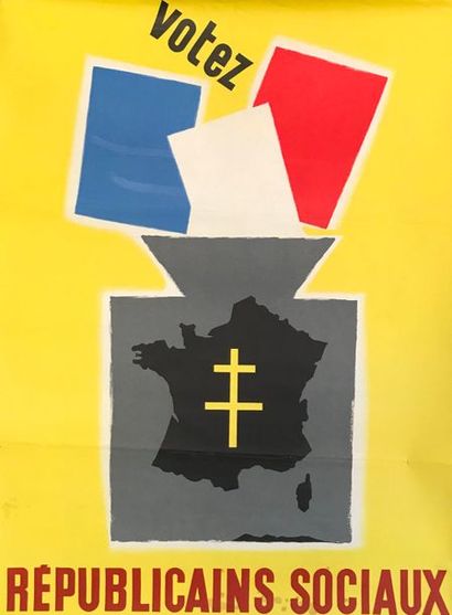 DIVERS PROPAGANDE (15 affiches) CHABAN POUR LA FRANCE -POMPIDOU - “RÉPUBLICAINS SOCIAUX”...