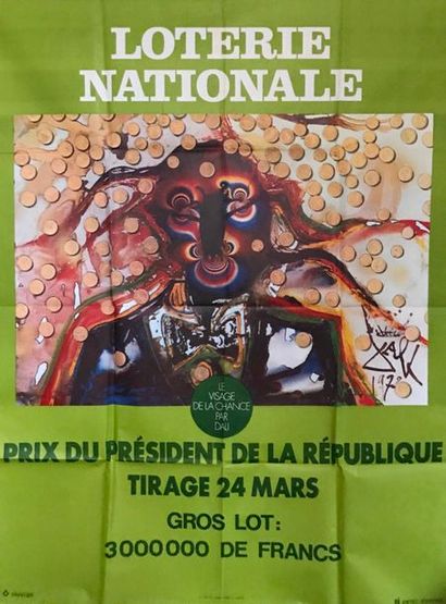 LOTERIE NATIONALE. Vers 1975 (5 affiches) DALI - EDERY -GEORGET - LASSUS -YOLDJOGLOU...