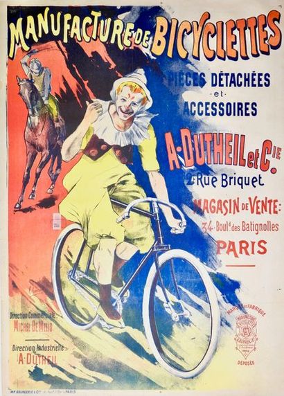 CORROIS L MANUFACTURE DE BICYCLETTES.”A.Dutheil & Cie, Paris”. Vers 1899 Bourgerie...