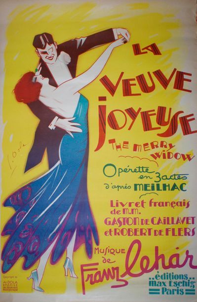 DOLA Georges (1872-1950) LA VEUVE JOYEUSE.Opérette en 3 actes.Musique de Franz Lehar....