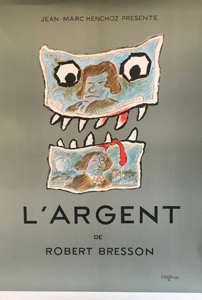 SAVIGNAC Raymond (1907 - 2002) L’ARGENT de ROBERT BRESSON.1983 Lithographie sur arches....