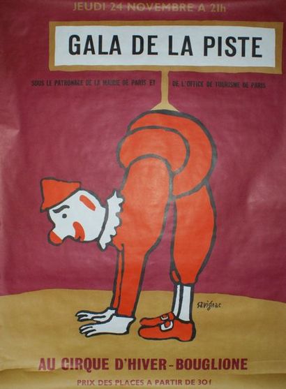 SAVIGNAC Raymond (1907- 2002) (4 affiches) LE CIRQUE DE DEMAIN Ensemble de 4 affiches...