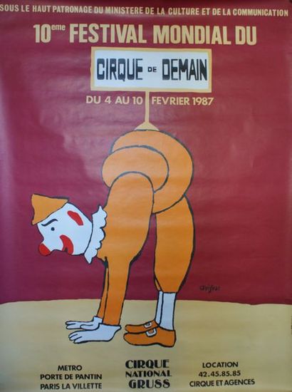 SAVIGNAC Raymond (1907- 2002) (4 affiches) LE CIRQUE DE DEMAIN Ensemble de 4 affiches...