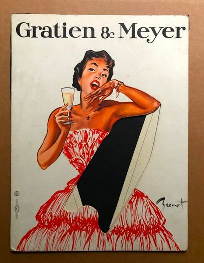BRENOT Pierre-Laurent (1913-1998) GRATIEN & MEYER (Champagne) Présentoir publicitaire...